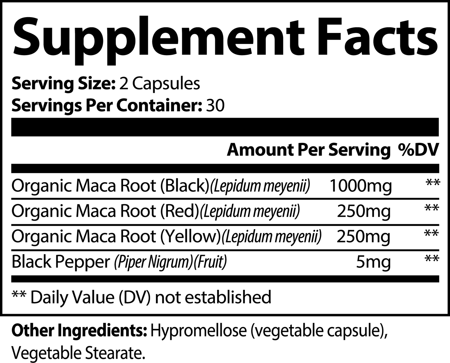 Maca Root Vitamins